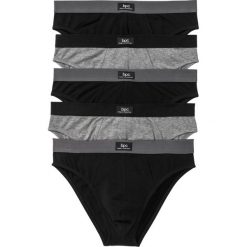 Slipy (5 par) bonprix szary melanż - czarny. Szare slipy męskie bonprix, xl, bez wzorów. Za 49,95 zł.