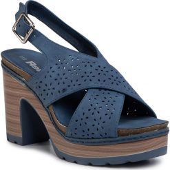 Sandały REFRESH - 69494 Jeans. Niebieskie klapki damskie Refresh, bez wzorów, z jeansu, bez obcasa, na obcasie. Za 209,00 zł.