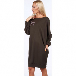 Khaki sukienka oversize 1969. Brązowe sukienki marki Fasardi, l, oversize. Za 69,00 zł.