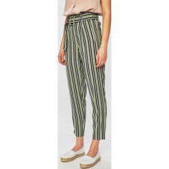 Only - Spodnie. Zielone spodnie damskie ONLY, m, w paski, z elastanu, z podwyższonym stanem. W wyprzedaży za 79,90 zł.
