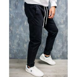 Spodnie męskie joggery na gumce czarne Recea. Czarne spodnie męskie Recea, s, bez wzorów, z bawełny. Za 99,99 zł.