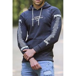 Bluza męska BRUNO NAVY. Niebieskie bluzy męskie Bluza męska BRUNO NAVY, s, bez wzorów, z kapturem, bez rękawów, z kapturem. W wyprzedaży za 79,00 zł.