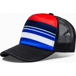 Czapka męska z daszkiem H043 - czarna. Czarne czapki męskie Ombre Clothing, bez wzorów. Za 13,00 zł.