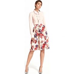 Spódnica rozkloszowana w kwiaty - 38. Spódniczki damskie e-margeritka.pl, do pracy, na wiosnę, s, w kwiaty, z poliesteru, eleganckie, z podwyższonym stanem, długie, midi, rozkloszowane. Za 119,99 zł.