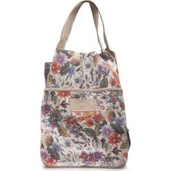 Torba beżowa w kwiaty worek. Brązowe torebki klasyczne damskie Arturo Vicci, w kwiaty, ze skóry, eleganckie, bez dodatków. Za 299,00 zł.