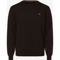 Gant - Sweter męski, brązowy. Pomarańczowe swetry męskie GANT, m, z haftami, z bawełny, bez kołnierzyka, bez kaptura. Za 449,95 zł.