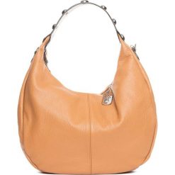 Torebki klasyczne damskie: Skórzana torebka w kolorze jasnobrązowym – 38 x 27 x 10 cm