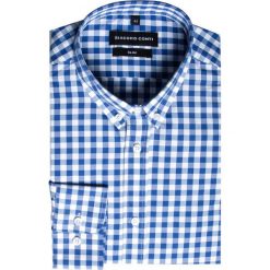 Koszula SIMONE KDWS000231. Niebieskie koszule męskie Giacomo Conti, m, bez wzorów, z bawełny, button down, bez rękawów. Za 149,00 zł.