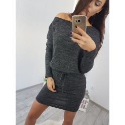 Sukienka MANDY grafit. Sukienki damskie Divinostyle, uniwersalny, bez wzorów, z elastanu, bez kołnierzyka, bez rękawów, dopasowane. Za 89,00 zł.