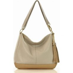 Olivia MARCO MAZZINI Torebka skórzana extra bag organized made in Italy - szary + beż. Szare torebki damskie sportowe marki MAZZINI, w paski, ze skóry, sportowe, bez dodatków. Za 279,00 zł.