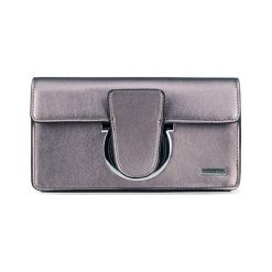 Kopertówka w kolorze srebrnym - (S)24 x (W)14 x (G)7 cm. Szare kopertówki damskie Wittchen, Kazar, Wojas, w paski, ze skóry, na ramię, bez dodatków. W wyprzedaży za 129,95 zł.