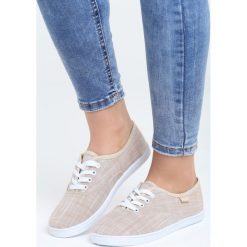 Beżowe Tenisówki Everything's Peachy. Brązowe trampki i tenisówki damskie Born2be, bez wzorów, na sznurówki. Za 29,99 zł.
