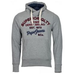 Pepe Jeans Bluza Męska Whesley L, Szary. Szare bluzy męskie Pepe Jeans, m, z napisami, z jeansu, z kapturem, bez rękawów. W wyprzedaży za 272,00 zł.