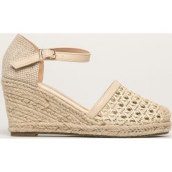 Answear - Espadryle Flyfor. Brązowe koturny damskie ANSWEAR, z okrągłym noskiem, bez obcasa, na obcasie, na klamry. Za 129,90 zł.