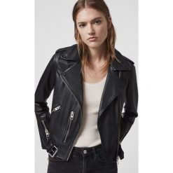AllSaints - Kurtka skórzana Balfern Biker. Czarne kurtki damskie AllSaints, bez wzorów, ze skóry, krótkie, bez kaptura. W wyprzedaży za 1449,00 zł.