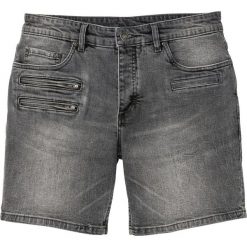 Długie szorty dżinsowe ze stretchem Regular Fit bonprix szary denim. Szare spodenki i szorty męskie bonprix, m, bez wzorów, z jeansu, długie. Za 44,99 zł.