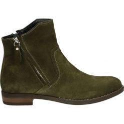 Botki - 36091S9 GREEN. Zielone botki damskie marki Venezia, ze skóry. Za 349,00 zł.