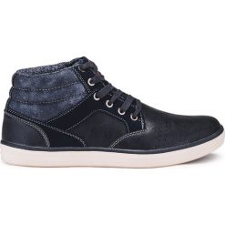 Buty męskie sportowe T246 - granatowe. Niebieskie buty sportowe męskie Inny, z materiału, bez zapięcia. Za 69,00 zł.
