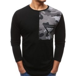 T-shirty męskie z nadrukiem: Longsleeve męski z nadrukiem czarny (lx0450)