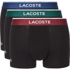 Lacoste 3-pack Bokserki Czarny. Czarne bokserki męskie Lacoste, bez wzorów, z elastanu. Za 199,95 zł.