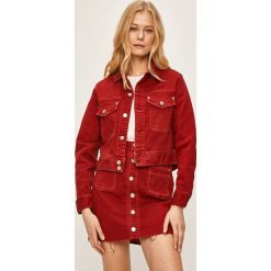 Pepe Jeans - Kurtka jeansowa Tiffany. Czerwone kurtki damskie Pepe Jeans, s, bez wzorów, z elastanu, krótkie. Za 479,90 zł.