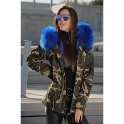 Kurtka damska FEIDA BLUE. Niebieskie kurtki damskie IVET, na zimę, moro, z puchu. W wyprzedaży za 49,00 zł.