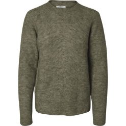 Sweter "Lara" w kolorze khaki. Brązowe bez kategorii Pieces, xs, z dzianiny, z okrągłym kołnierzem. W wyprzedaży za 81,95 zł.