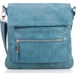 Niebieska listonoszka damska torebka Bag Street na ramię. Zielone listonoszki damskie marki Bag Street, w paski, ze skóry, eleganckie, na ramię, bez dodatków. Za 99,00 zł.