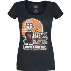Bluzki asymetryczne: Lucky 13 La Gata Ladies T Koszulka damska czarny