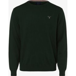 Gant - Sweter męski, zielony. Zielone swetry męskie GANT, xl, z haftami, z bawełny, bez kołnierzyka, bez kaptura. Za 449,95 zł.