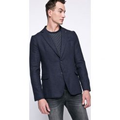 Trussardi Jeans - Marynarka. Niebieskie garnitury męskie Trussardi Jeans, bez wzorów, z poliesteru, klasyczne. W wyprzedaży za 649,90 zł.