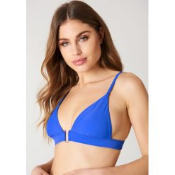 Stroje kąpielowe damskie: NA-KD Swimwear Góra od bikini z metalową sprzączką – Blue