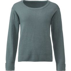 Sweter z mankietami bonprix zielony eukaliptusowy. Zielone swetry klasyczne damskie marki bonprix, na zimę, z okrągłym kołnierzem. Za 37,99 zł.