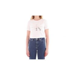 T-shirty z krótkim rękawem Calvin Klein Jeans J20J211508. Białe t-shirty damskie Calvin Klein Jeans, s, bez wzorów, z jeansu, bez kołnierzyka. Za 250,81 zł.