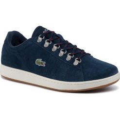 Sneakersy LACOSTE - Carnaby Evo 319 3 Sma 7-38SMA0011J18 Nvy/Off Wht. Niebieskie sneakersy męskie Lacoste, na co dzień, bez wzorów, ze skóry, eleganckie, bez zapięcia. W wyprzedaży za 349,00 zł.