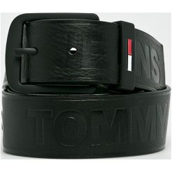 Tommy Jeans - Pasek skórzany. Czarne paski męskie Tommy Jeans, w paski, z jeansu. Za 249,90 zł.