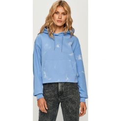 Calvin Klein Jeans - Bluza. Niebieskie bluzy damskie Calvin Klein Jeans, s, bez wzorów, z elastanu, z długim rękawem, długie, z kapturem. Za 499,90 zł.
