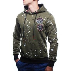 Bluza męska z kapturem zielona Recea. Zielone bluzy męskie Recea, xl, z aplikacjami, z bawełny, z kapturem, bez rękawów, z kapturem. Za 54,90 zł.