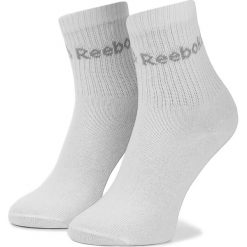 Zestaw 3 par wysokich skarpet unisex Reebok - Act Core Crew Sock 3p DU2992 White/White/White. Białe skarpetki damskie Reebok, bez wzorów, z elastanu. Za 29,95 zł.