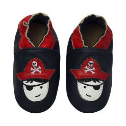 Buciki niemowlęce chłopięce: Skórzane buty niemowlęce "captain Hook" w kolorze granatowo-czerwonym