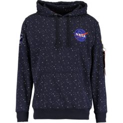 Alpha Industries NASA STARRY HOODY Bluza z kapturem blue. Niebieskie kardigany męskie Alpha Industries, m, bez wzorów, z bawełny, z kapturem, bez rękawów, z kapturem. Za 379,00 zł.