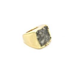 InspiRING Agat Szarobłękitny 3/4 Złoto rozmiar 11. Niebieskie pierścionki damskie Brazi druse jewelry, z agatem, złote. Za 370,00 zł.