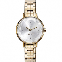 Zegarek kwarcowy w kolorze srebrno-złotym. Żółte, analogowe zegarki damskie Esprit Watches, ze stali. W wyprzedaży za 250,95 zł.