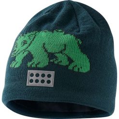 Czapka "Austin 711" w kolorze morskim. Niebieskie czapeczki niemowlęce Legowear, ze skóry. W wyprzedaży za 49,95 zł.