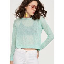 Swetry damskie: Krótki sweter – Zielony