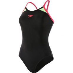 Speedo Strój Kąpielowy Damski Thinstrap Racerback Black/Orange 38. Pomarańczowe stroje kąpielowe damskie Speedo, bez wzorów, z materiału, sportowe. Za 159,00 zł.