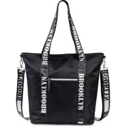 Torebka bonprix czarno-biały. Czarne buty sportowe damskie bonprix, bez wzorów, z materiału, sportowe. Za 99,99 zł.