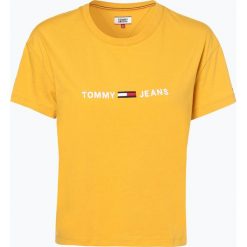 Tommy Jeans - T-shirt damski, żółty. Żółte t-shirty damskie marki Tommy Jeans, l, z haftami, z jeansu. Za 179,95 zł.