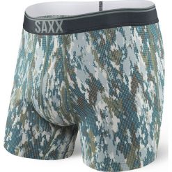 Bokserki męskie SAXX Quest 2.0 Bark Camo. Zielone bokserki męskie marki Saxx, z dzianiny. Za 110,99 zł.