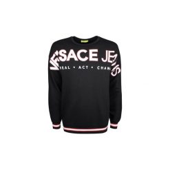 Bluzy Versace Jeans B7GRB7FT / Fashion Felpa. Czarne bluzy męskie Versace Jeans, xl, bez wzorów, z jeansu, bez kołnierzyka, bez rękawów, bez kaptura. Za 649,00 zł.